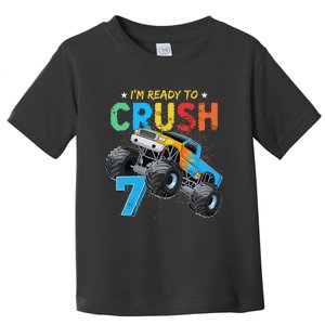 Ready To Crush 7 Monster Truck 7th Birthday Boy Toddler T-Shirt