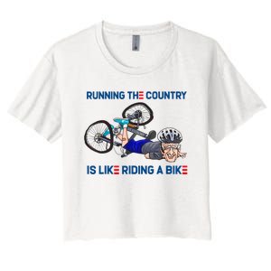 Running The Country Is Like Riding A Bike Women's Crop Top Tee