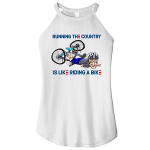 Running The Country Is Like Riding A Bike Women's Perfect Tri Rocker Tank