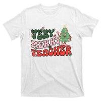 Retro Teacher Christmas Shirts Very Merry Teacher T-Shirt