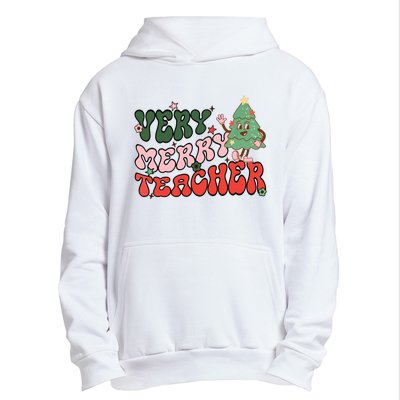 Retro Teacher Christmas Shirts Very Merry Teacher Urban Pullover Hoodie