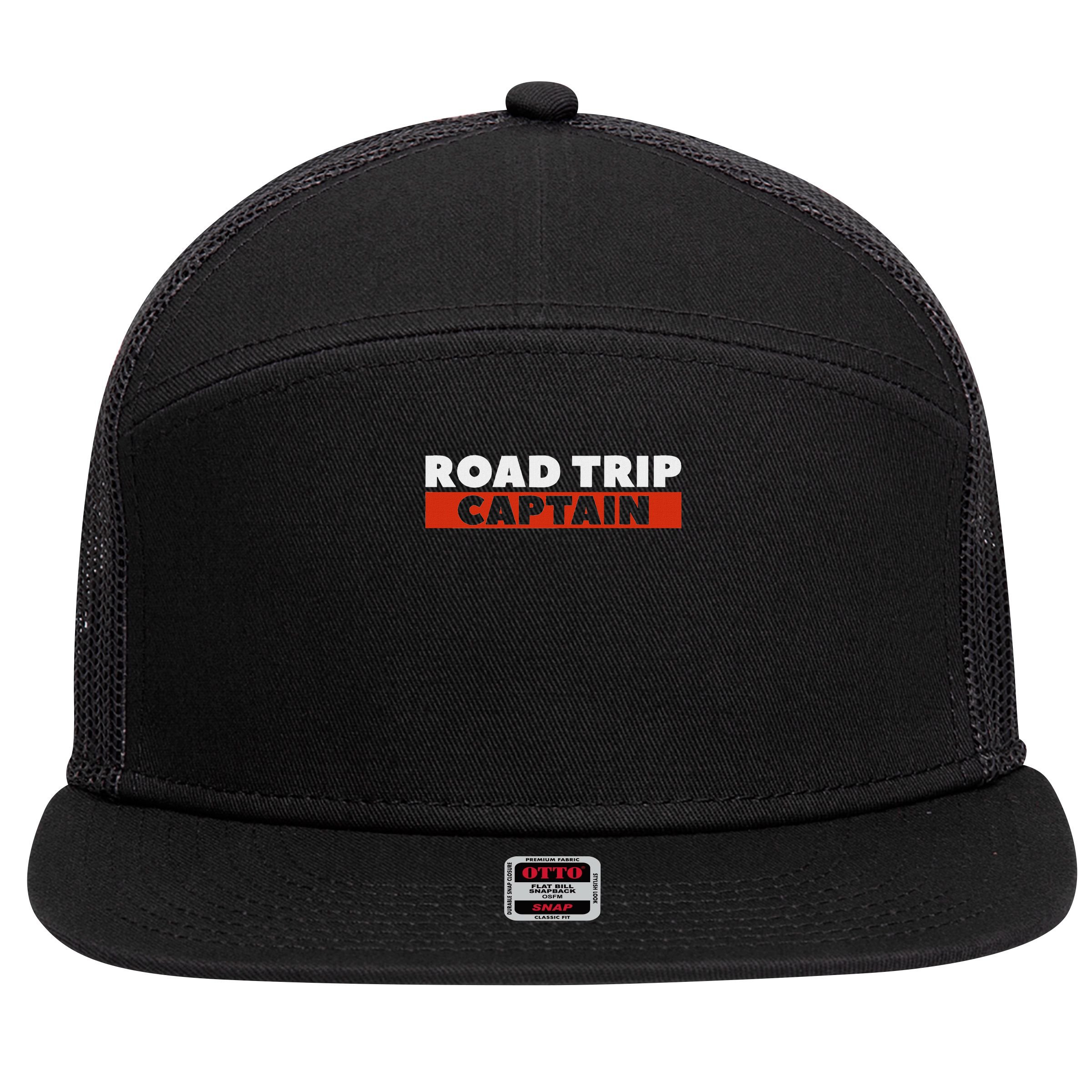 Road Trip Captain Summer Travel Adventure Lover 7 Panel Mesh Trucker Snapback Hat