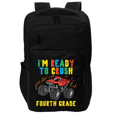 Ready To Crush 4th Grade Monster Truck First Day School Boy Impact Tech Backpack