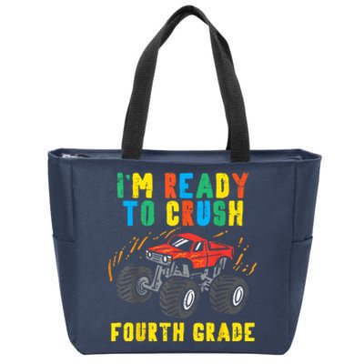 Ready To Crush 4th Grade Monster Truck First Day School Boy Zip Tote Bag