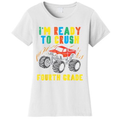 Ready To Crush 4th Grade Monster Truck First Day School Boy Women's T-Shirt