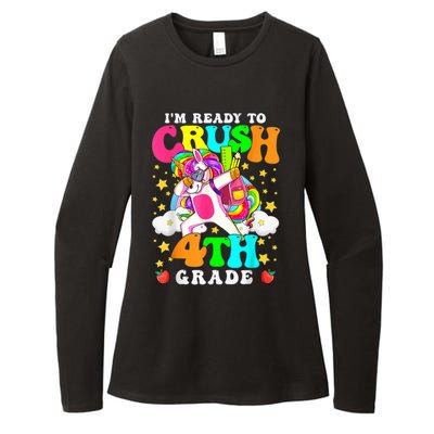 Ready To Crush 4th Grade Cute Unicorn Back To School Girl Womens CVC Long Sleeve Shirt