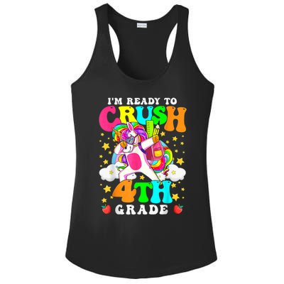 Ready To Crush 4th Grade Cute Unicorn Back To School Girl Ladies PosiCharge Competitor Racerback Tank