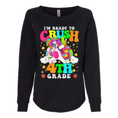 Ready To Crush 4th Grade Cute Unicorn Back To School Girl Womens California Wash Sweatshirt