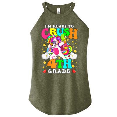 Ready To Crush 4th Grade Cute Unicorn Back To School Girl Women's Perfect Tri Rocker Tank