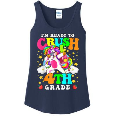 Ready To Crush 4th Grade Cute Unicorn Back To School Girl Ladies Essential Tank