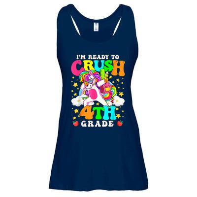 Ready To Crush 4th Grade Cute Unicorn Back To School Girl Ladies Essential Flowy Tank