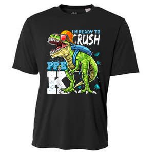 Ready To Crush PreK T Rex Dinosaur Back To School Boy Gift Cooling Performance Crew T-Shirt