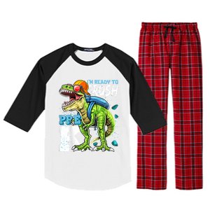 Ready To Crush PreK T Rex Dinosaur Back To School Boy Gift Raglan Sleeve Pajama Set