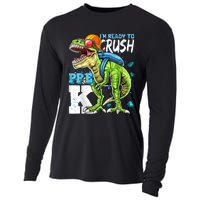 Ready To Crush PreK T Rex Dinosaur Back To School Boy Gift Cooling Performance Long Sleeve Crew