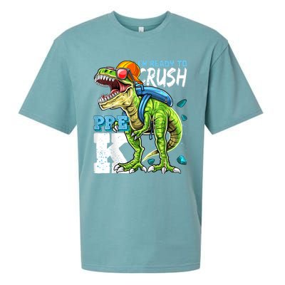 Ready To Crush PreK T Rex Dinosaur Back To School Boy Gift Sueded Cloud Jersey T-Shirt