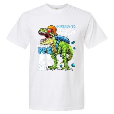 Ready To Crush PreK T Rex Dinosaur Back To School Boy Gift Garment-Dyed Heavyweight T-Shirt