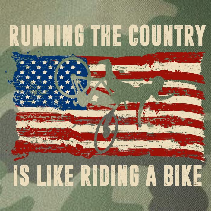 Running The Country Is Like Riding A Bike Legacy Tie Dye Trucker Hat