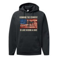 Running The Country Is Like Riding A Bike Performance Fleece Hoodie