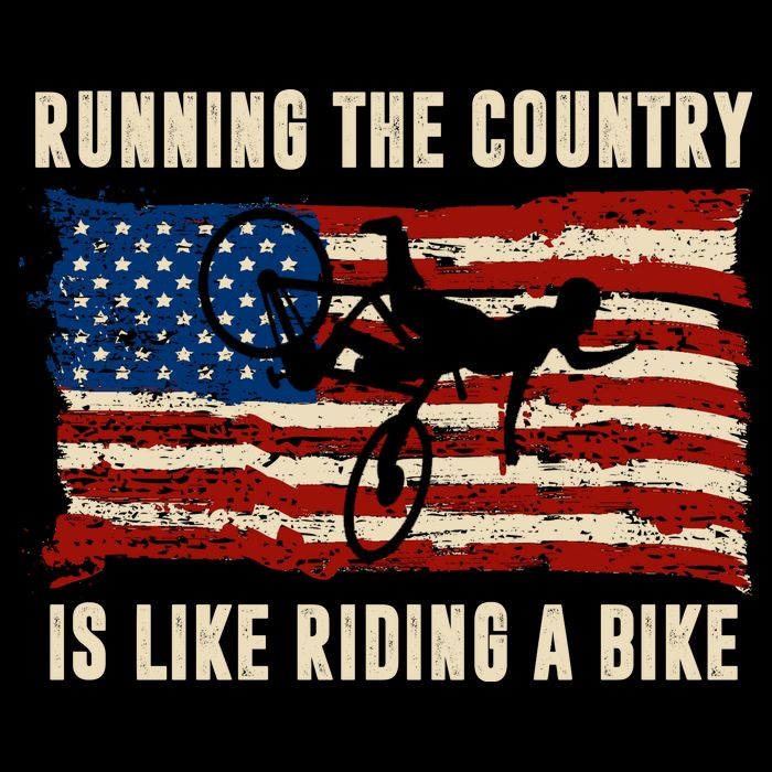Running The Country Is Like Riding A Bike Drawstring Bag