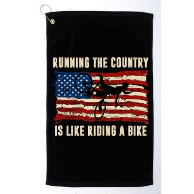 Running The Country Is Like Riding A Bike Golf Towel