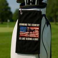 Running The Country Is Like Riding A Bike Golf Towel