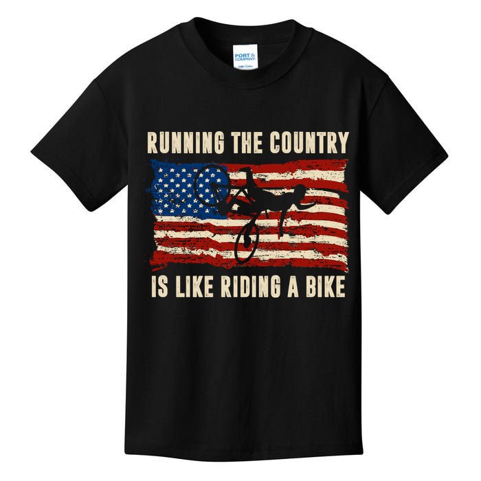 Running The Country Is Like Riding A Bike Kids T-Shirt