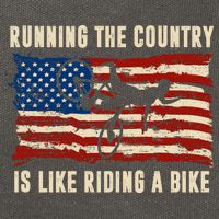 Running The Country Is Like Riding A Bike Cotton Canvas Backpack