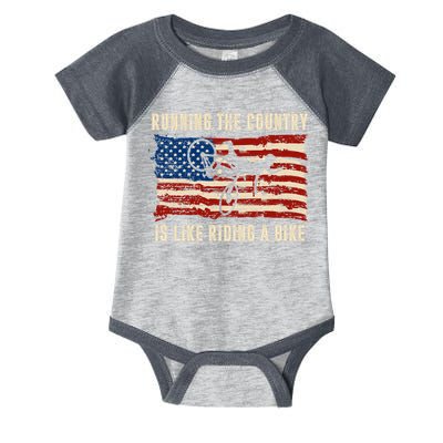 Running The Country Is Like Riding A Bike Infant Baby Jersey Bodysuit