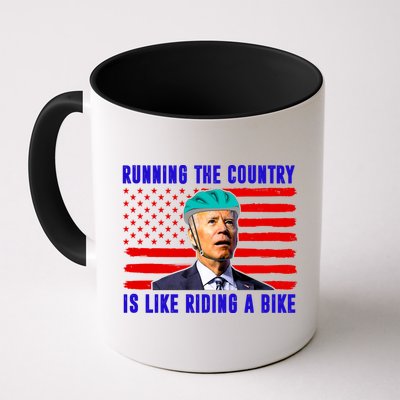 Running The Country Is Like Riding A Bike Funny Biden Mug