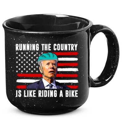 Running The Country Is Like Riding A Bike Funny Biden 15oz Campfire Ceramic Mug