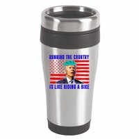 Running The Country Is Like Riding A Bike Funny Biden 16oz Travel Tumbler