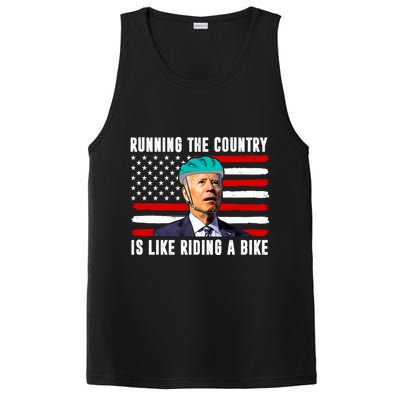 Running The Country Is Like Riding A Bike Funny Biden PosiCharge Competitor Tank