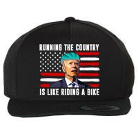 Running The Country Is Like Riding A Bike Funny Biden Wool Snapback Cap