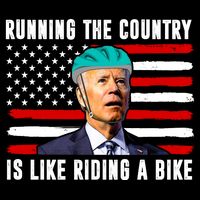 Running The Country Is Like Riding A Bike Funny Biden Wool Snapback Cap