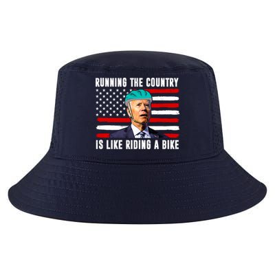 Running The Country Is Like Riding A Bike Funny Biden Cool Comfort Performance Bucket Hat