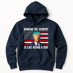 Running The Country Is Like Riding A Bike Funny Biden Hoodie