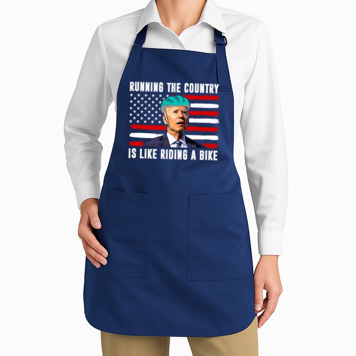 Running The Country Is Like Riding A Bike Funny Biden Apron
