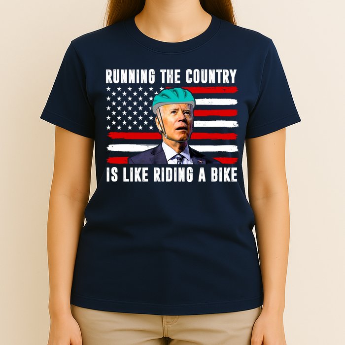 Running The Country Is Like Riding A Bike Funny Biden T-Shirt
