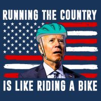 Running The Country Is Like Riding A Bike Funny Biden Flatbill Hat