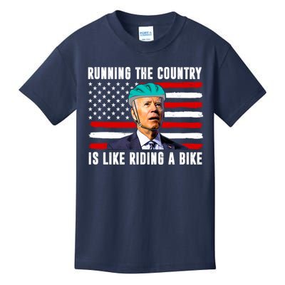 Running The Country Is Like Riding A Bike Funny Biden Kids T-Shirt