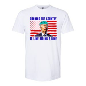 Running The Country Is Like Riding A Bike Funny Biden Softstyle CVC T-Shirt