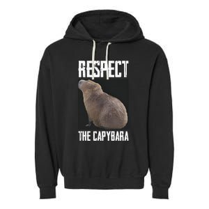 Respect The Capybara Garment-Dyed Fleece Hoodie