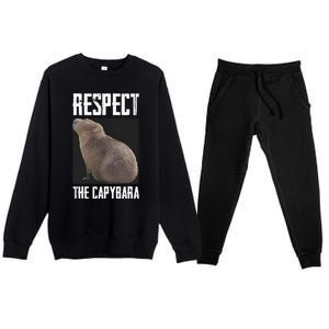 Respect The Capybara Premium Crewneck Sweatsuit Set