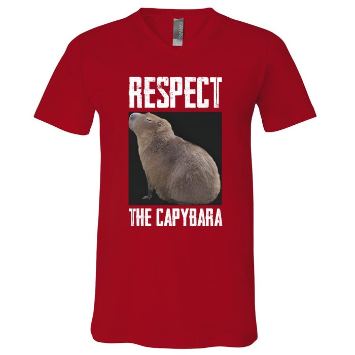 Respect The Capybara V-Neck T-Shirt