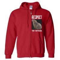 Respect The Capybara Full Zip Hoodie