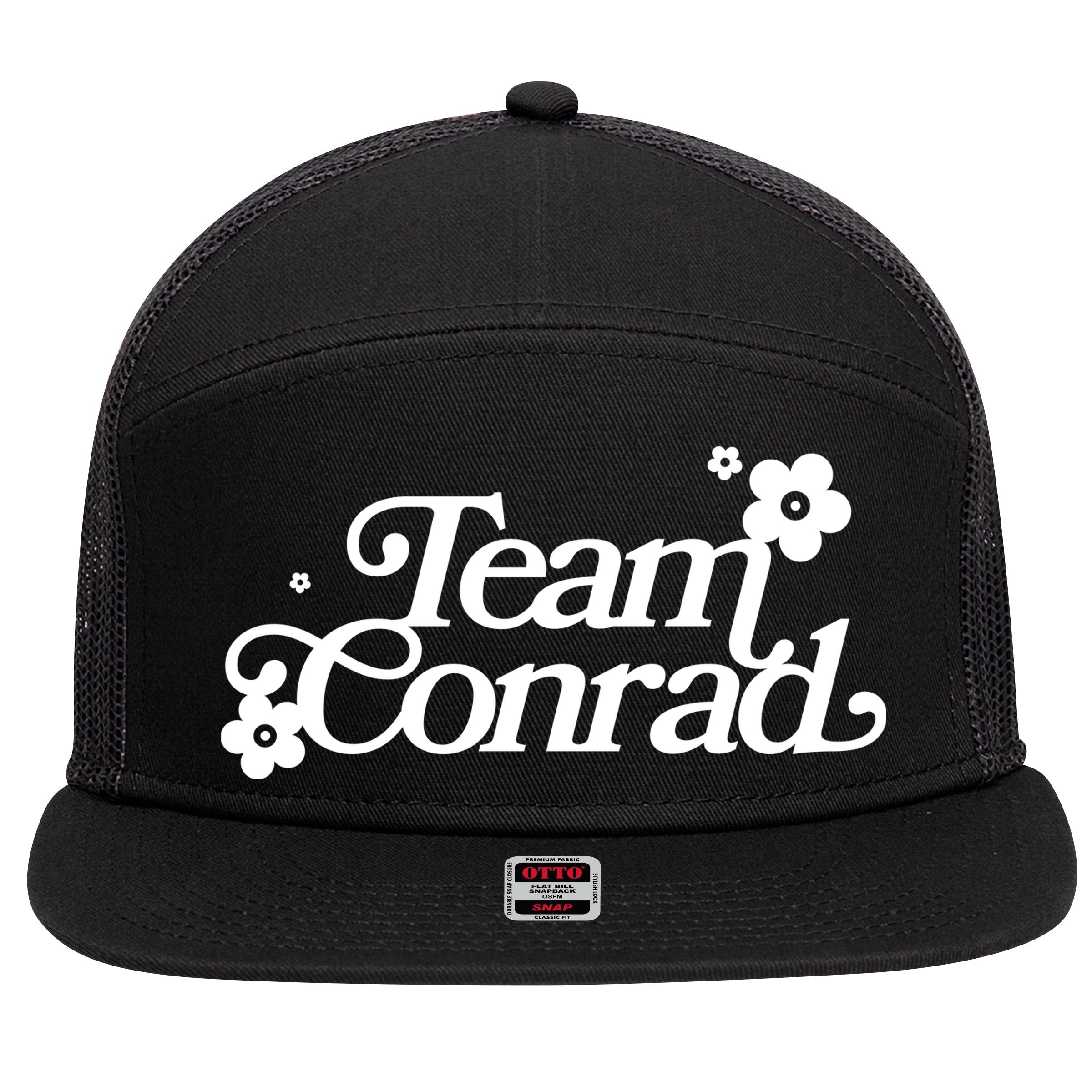 Retro Team Conrad Logo 7 Panel Mesh Trucker Snapback Hat