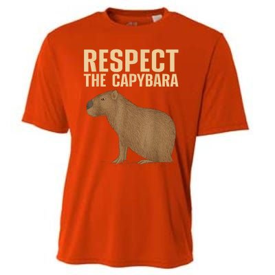 Respect The Capybara Funny Capybara Cavy Rodent Capybara Lover Cooling Performance Crew T-Shirt