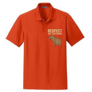 Respect The Capybara Funny Capybara Cavy Rodent Capybara Lover Dry Zone Grid Polo