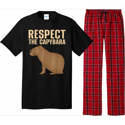 Respect The Capybara Funny Capybara Cavy Rodent Capybara Lover Pajama Set