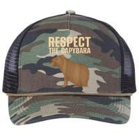 Respect The Capybara Funny Capybara Cavy Rodent Capybara Lover Retro Rope Trucker Hat Cap